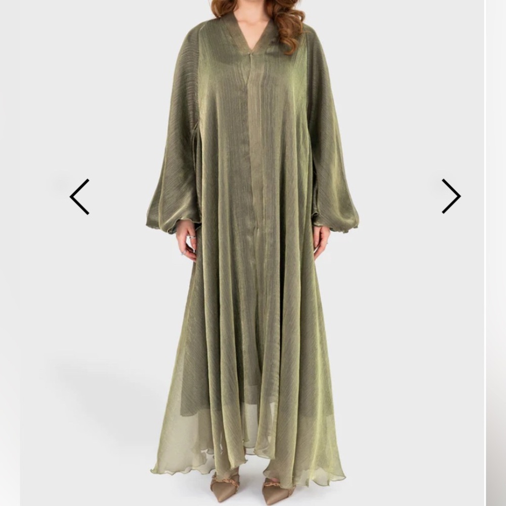 Elegant Olive Green Abaya Dress